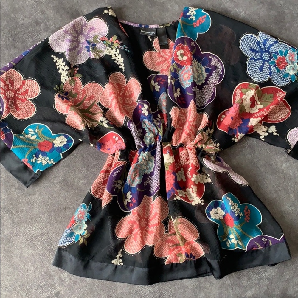 Oriental kimono style blouse